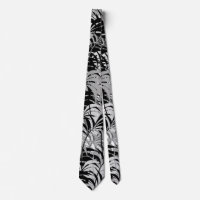 Cravate Palmes noires et grises