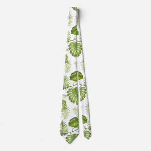Cravate Palmettes tropicales
