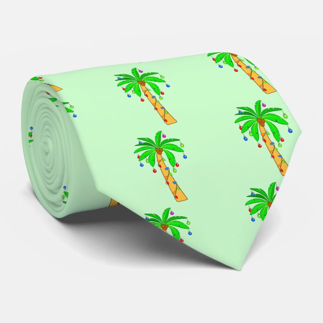 Cravate Palmier décoré pour Noël (Roulé)