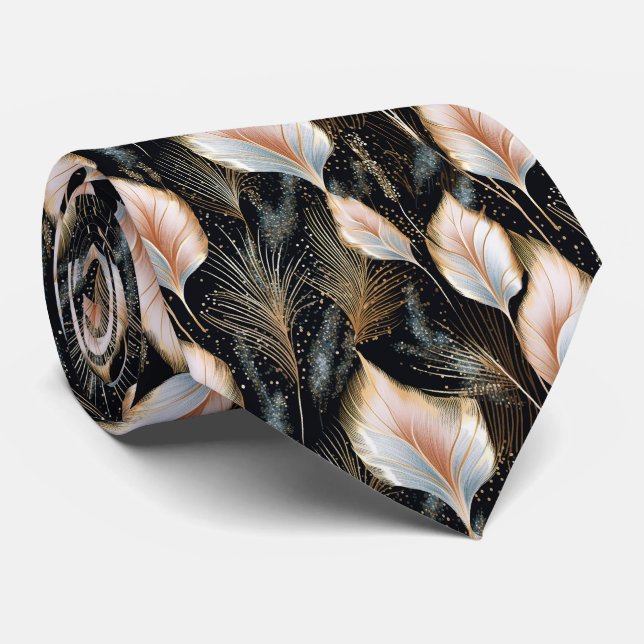 Cravate Pampas Rose Et Bleu Parties scintillant En Herbe (Roulé)