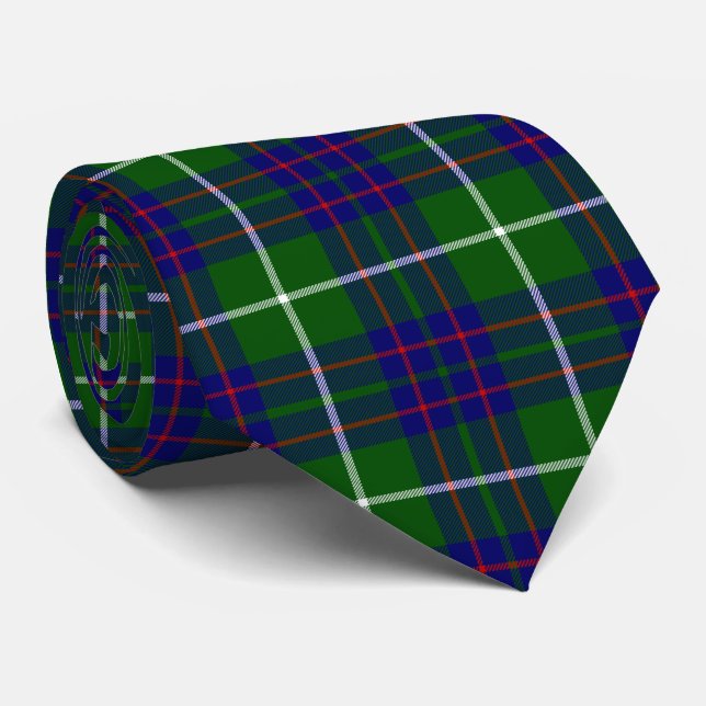 Cravate Panier bleu vert tartan MacIntyre (Roulé)