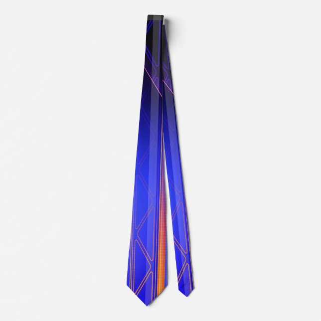 Cravate Panneau Sci-Fi Holographique Spectre Bleu (Devant)