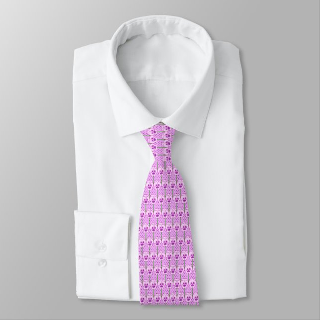 Cravate Pansies de lavande - motif de papier peint rétro (Attaché)