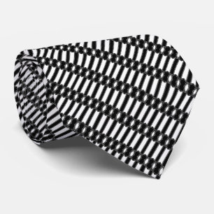 Cravate Pap   Foulard à rayures en chaîne noir et blanc