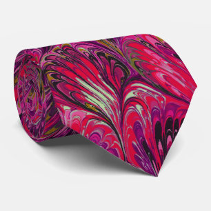 CRAVATE PAPIER MARBÉ, MOTIF DE PAIX ROSE ABSTRAIT, ESPACES