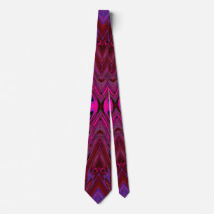 Cravate Papillon Abstrait Rose Chaude, Rouge et Bleu Tripp