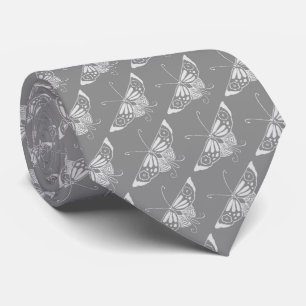 Cravate Papillon Art Déco stylisé, nuances de gris