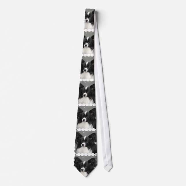 Cravate Papillon noir et blanc (Devant)