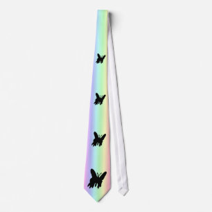 Cravate Papillon noir sur Pastell Rainbow