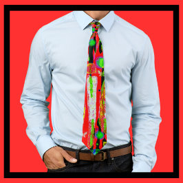 Cravate Papillons rouge vert pourpre