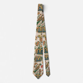 Cravate Parrots Art Vintage Design Joyaux Tons