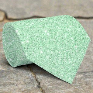 Cravate Parties scintillant argent texture vert étincelant