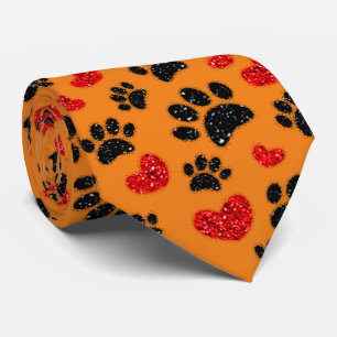 Cravate Parties scintillant Chien Empreintes de pattes Et 