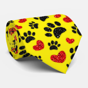 Cravate Parties scintillant Chien Empreintes de pattes Et