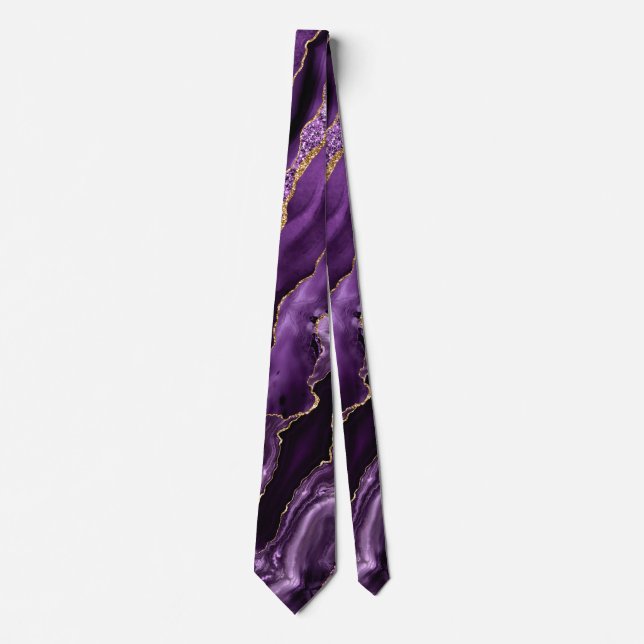 Cravate Parties scintillant en or violet   brillant Cravat (Devant)