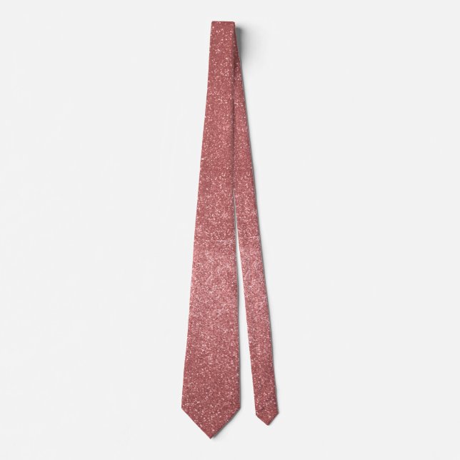 Cravate Parties scintillant moderne Rose or rose  (Devant)