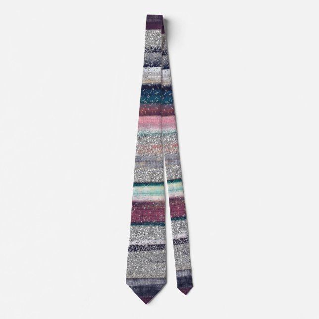 Cravate Parties scintillant rose bleu or moderne Trucs de  (Devant)