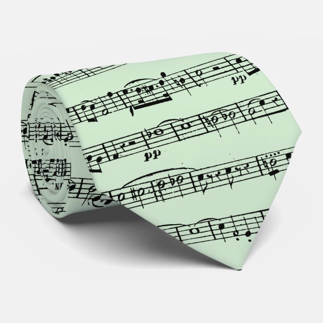 Cravate Partition Conception De Partition En Vert (Roulé)