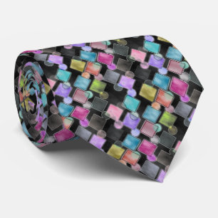 Cravate Pastel Abstrait rétro Carré Motif Pois
