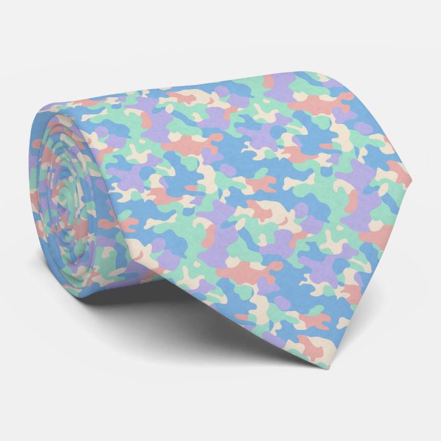 Cravate Pastel Camouflage Pattern (Roulé)