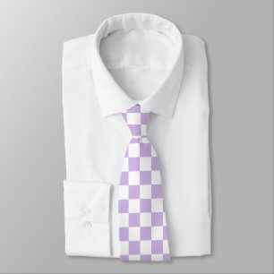 Cravate Pastel Checkerboard Checks Motif Retro Lilac