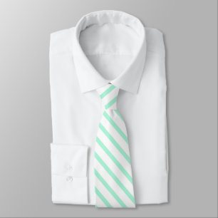 Cravate Pastel Green Mint Stripes couleur solide