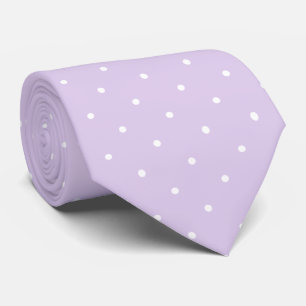 Cravate Pastel Lilac et White Polka Dot Motif