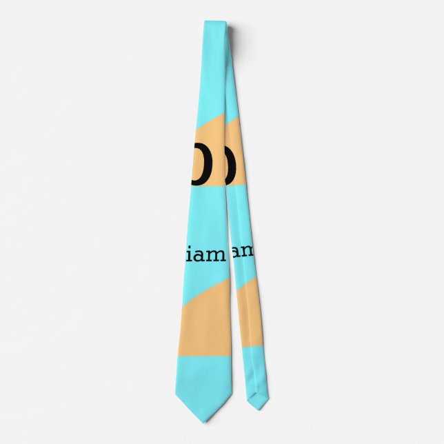 Cravate Pastel vert bleu ajouter nom monogramme titre lett (Devant)