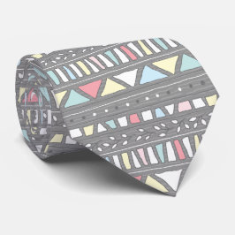 Cravate Pastels Abstraits sur Grey Motif