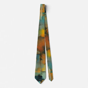 Cravate Patchwork d'automne abstrait