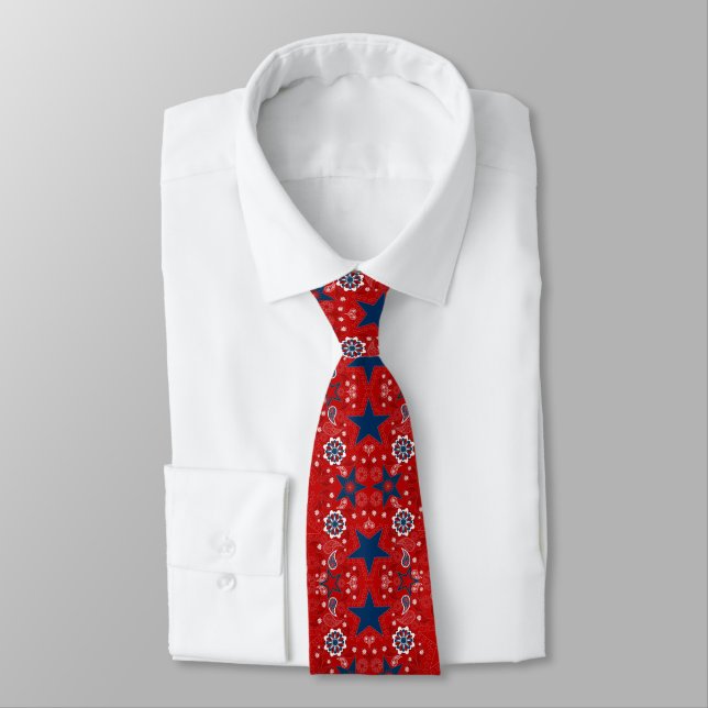 Cravate Patriotique Bandana Paisley (Attaché)