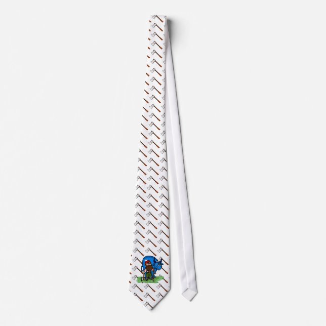 Cravate Paul Bunyan Necktie avec Axes (Devant)