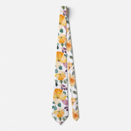 Cravate Peach Yellow Moderne Joli motif floral