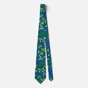 Cravate Peas motif 01.bw Bleu BG