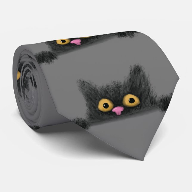 Cravate Peeping cat (Roulé)