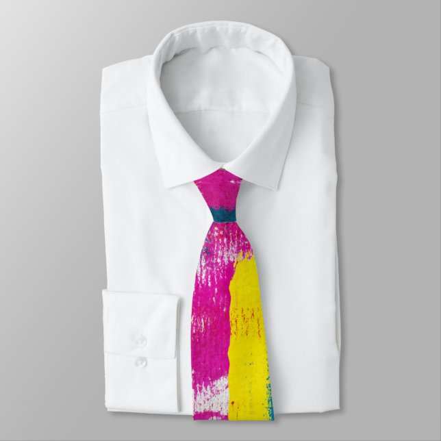 Cravate Peinture arc-en-ciel artistique Abstraite (Attaché)