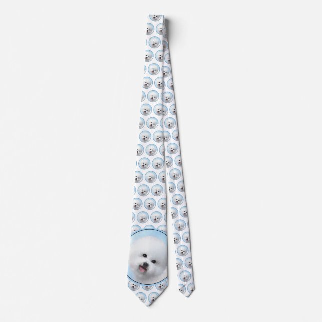 Cravate Peinture Bichon Frise - Cute Original Chien Art (Devant)