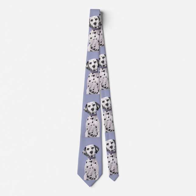 Cravate Peinture Dalmatienne - Cute Original Chien Art (Devant)
