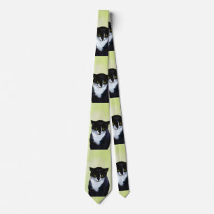 Cravate Peinture de chat Tuxedo - Cute Original Cat Art