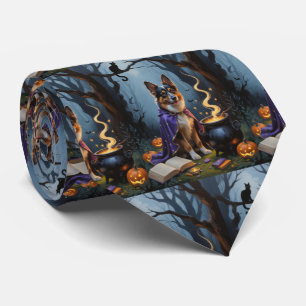 Cravate Peinture de Halloween fantaisiste de Chien de Berg