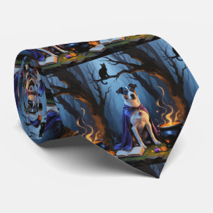 Cravate Peinture d'Halloween blanc Heeler Chien Whimsical