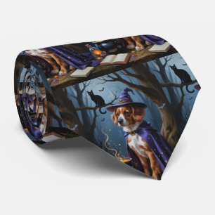 Cravate Peinture d'Halloween lunaire des Bouviers des Flan