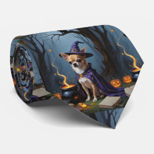 Cravate Peinture fantaisiste d'Halloween de chien Chihuahu