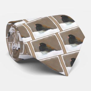Cravate Peinture Junco foncée - Art original pour oiseaux