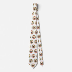 Cravate Pekingese Christmas Wreath Festive Pup