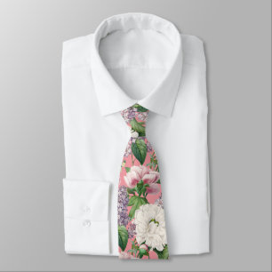 Cravate Peonis & Lilacs Jardin d'aquarelle Motif