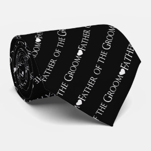 Cravate Père du Mariage noir Groom