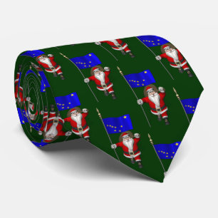 Cravate Père Noël Avec Drapeau De L'Alaska