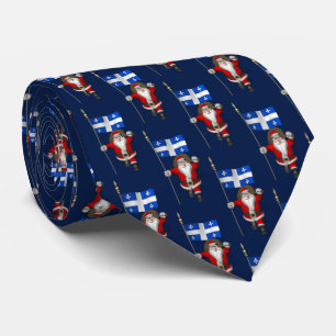Cravate Père Noël Avec Drapeau Du Québec