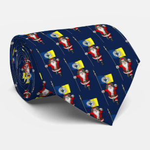 Cravate Père Noël Avec Drapeau Trenton NJ